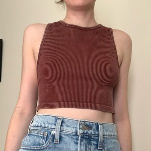 Forever 21 Burgundy Ribbed Top